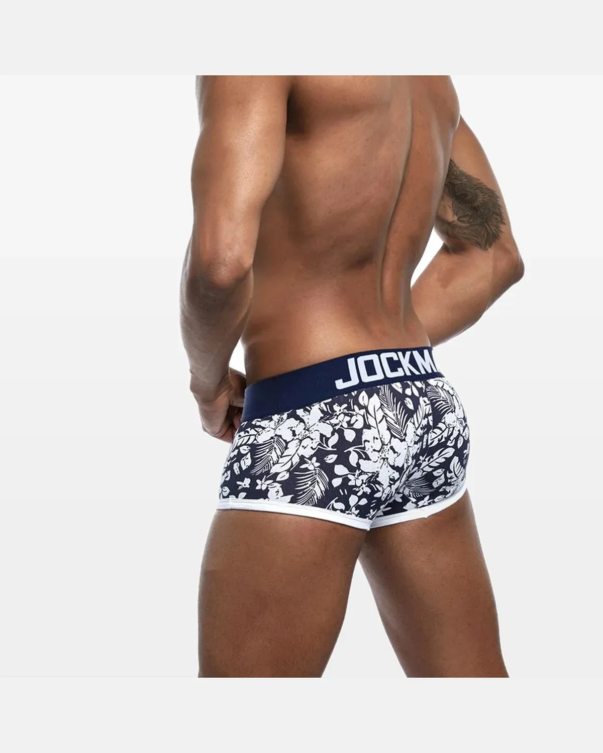 Bóxer Algodón, color floral azul marino